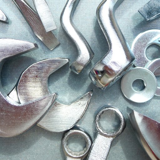 Dekorativ angeordnete Schraubenschlüssel. 