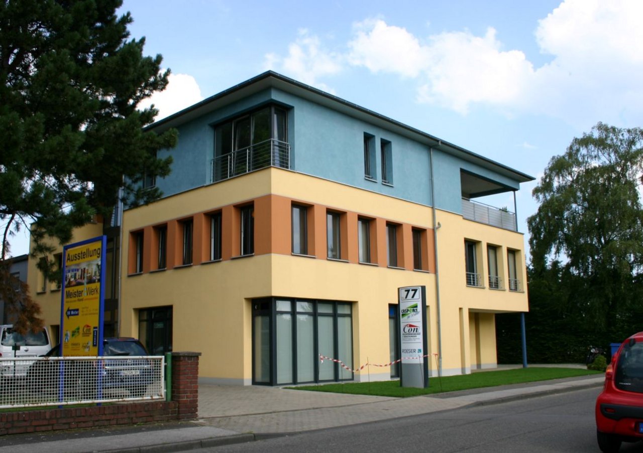 Aufnahme des Firmengebäudes der Malerwerkstätte Caspers